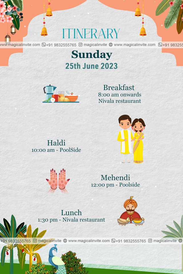 Royal Wed Itinerary - Page 1
